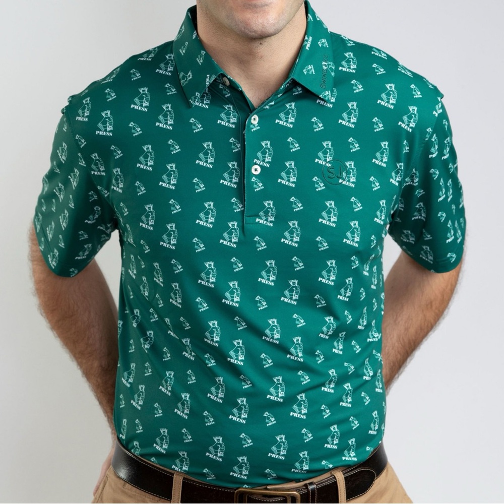 Swingjuice Men’s Green “Press” Golf Polo Shirt Xxl